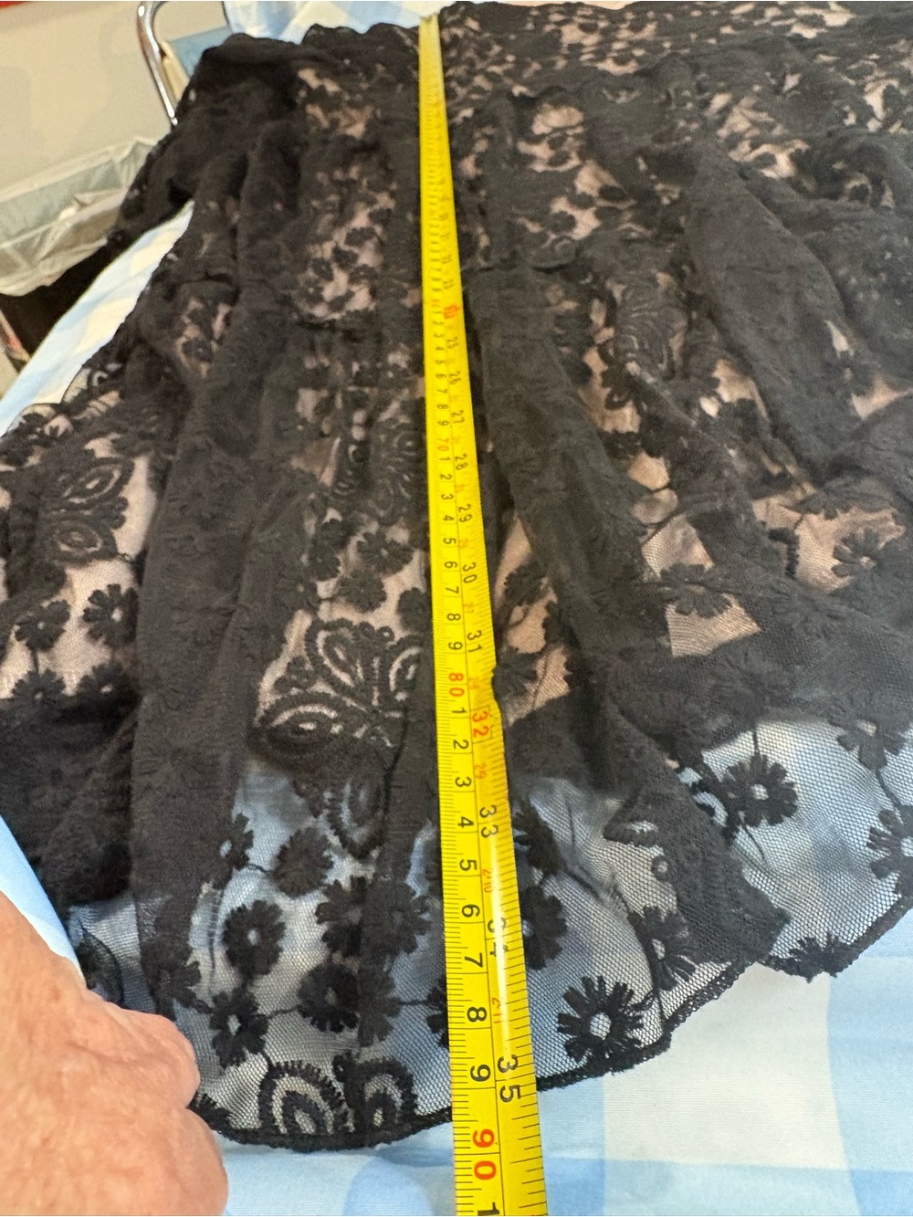 #Black Floral Lace Dress-Long Sleeve Tiered #FairyGoth #Sophisticated #Mystical - Picture 11 of 15